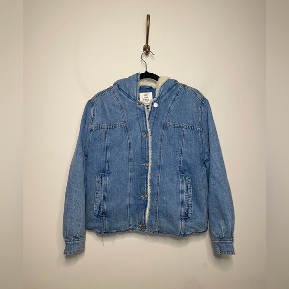 Free People We The Free Asher Cozy Denim Jacket - Picture 5 of 8